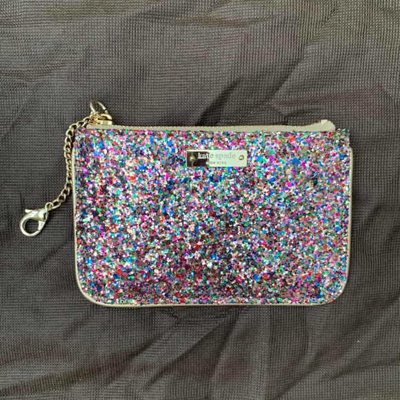 Kate Spade Sparkler Multi Glitter Bee zipper - Picture 2 of 7